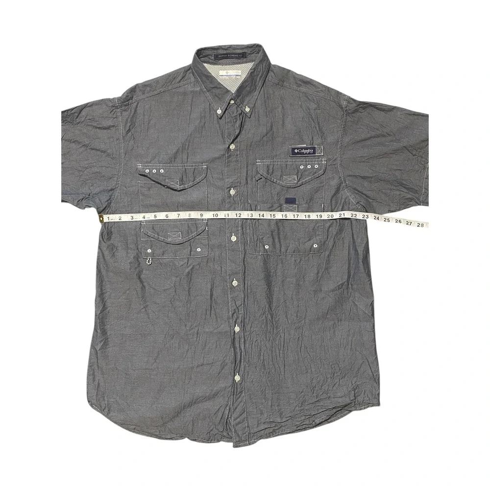 Columbia PFG Super Bonehead Mens Gray Short Sleeve Fishing Shirt Medium FM7030 - Picture 5 of 7